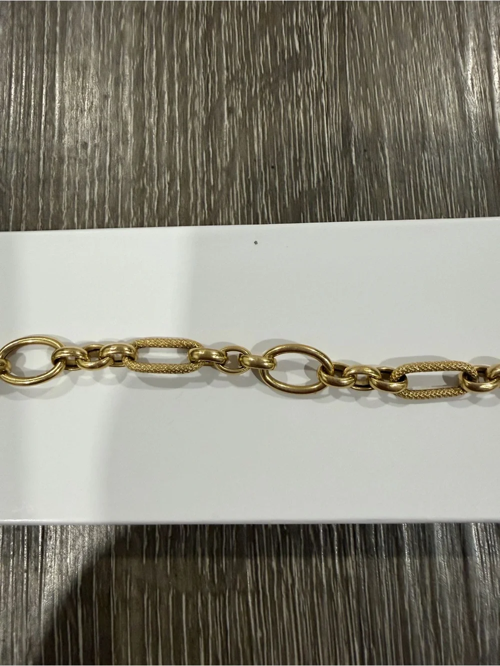Vintage Gold Link Bracelet - Shiny Gold Tone